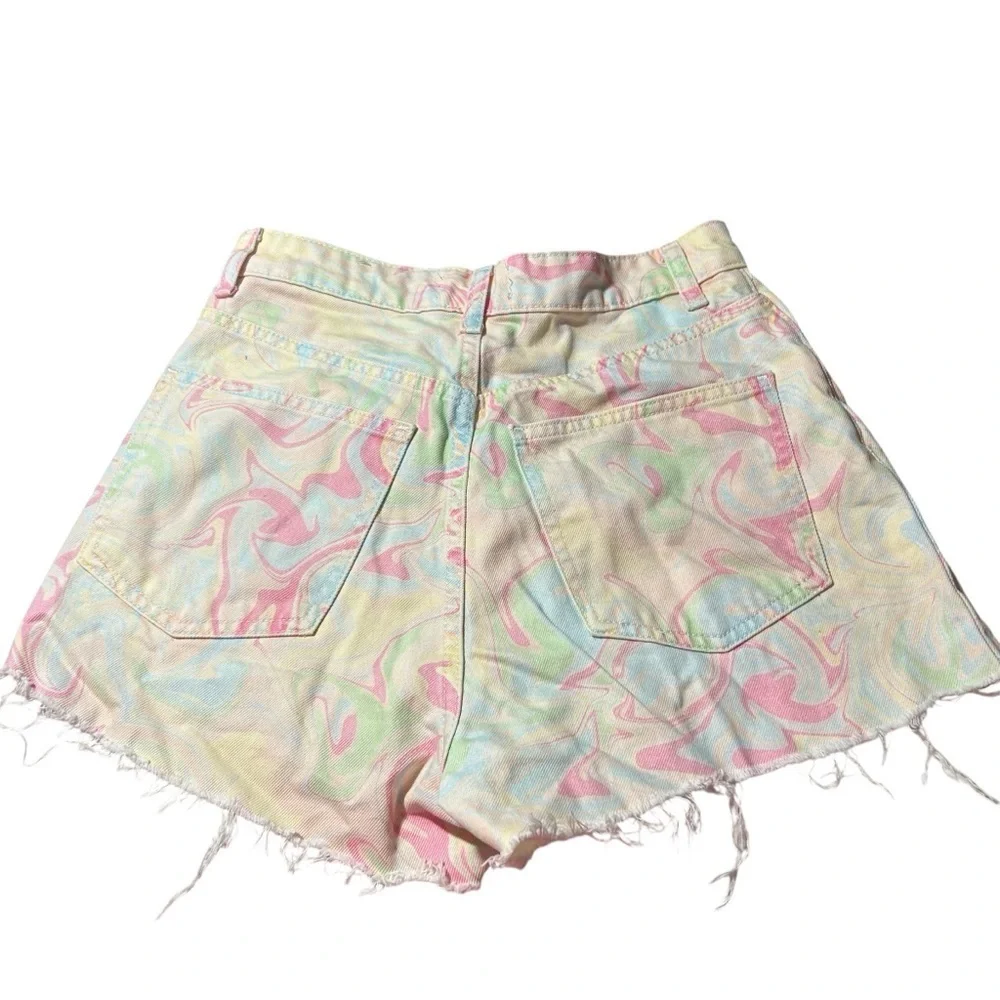Zara Pastel Tie-Dye Jean Shorts size 30